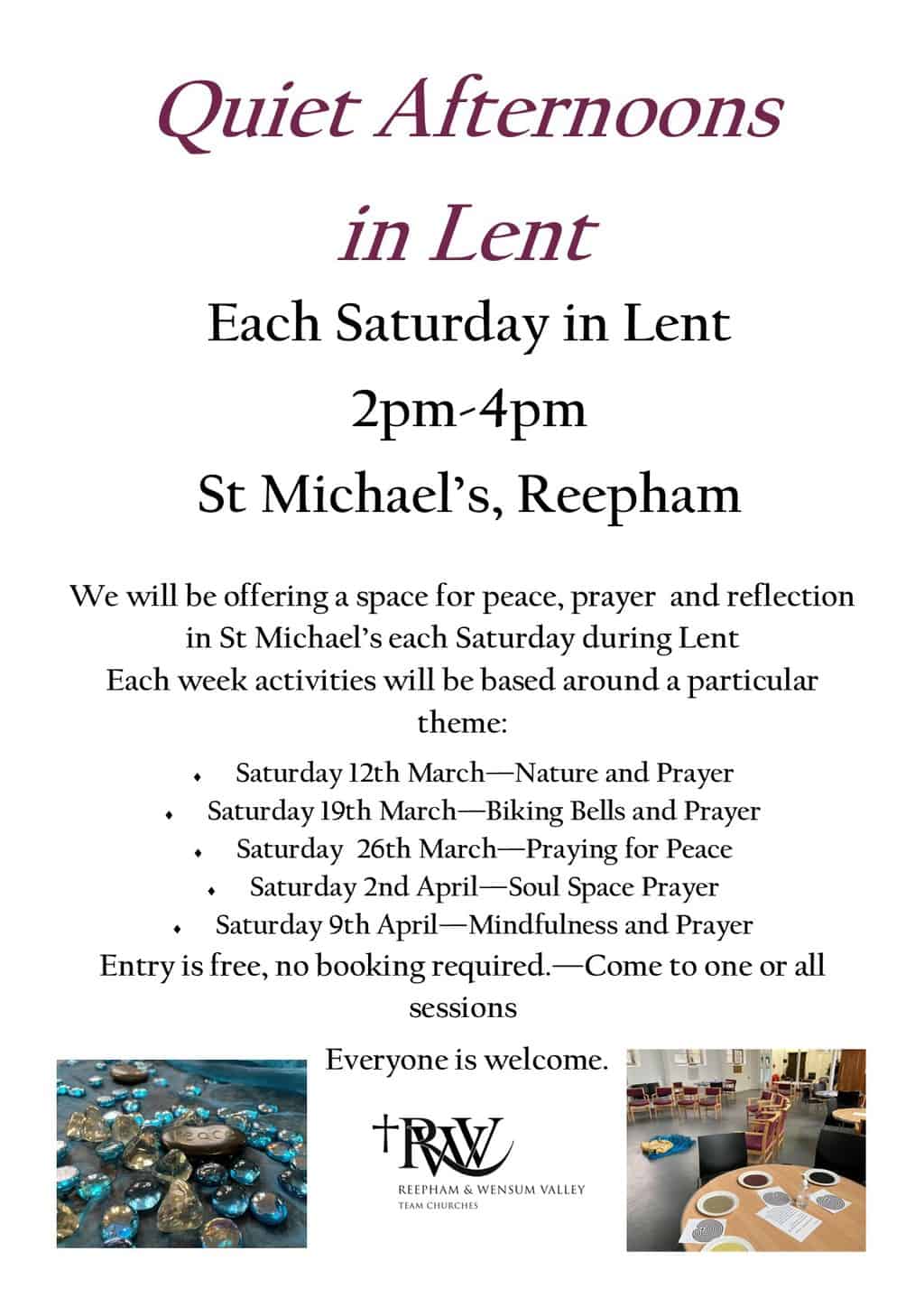 Quiet Afternoons In Lent – New Sessions In Reepham Offer Space For Peace, Prayer And Reflection.
