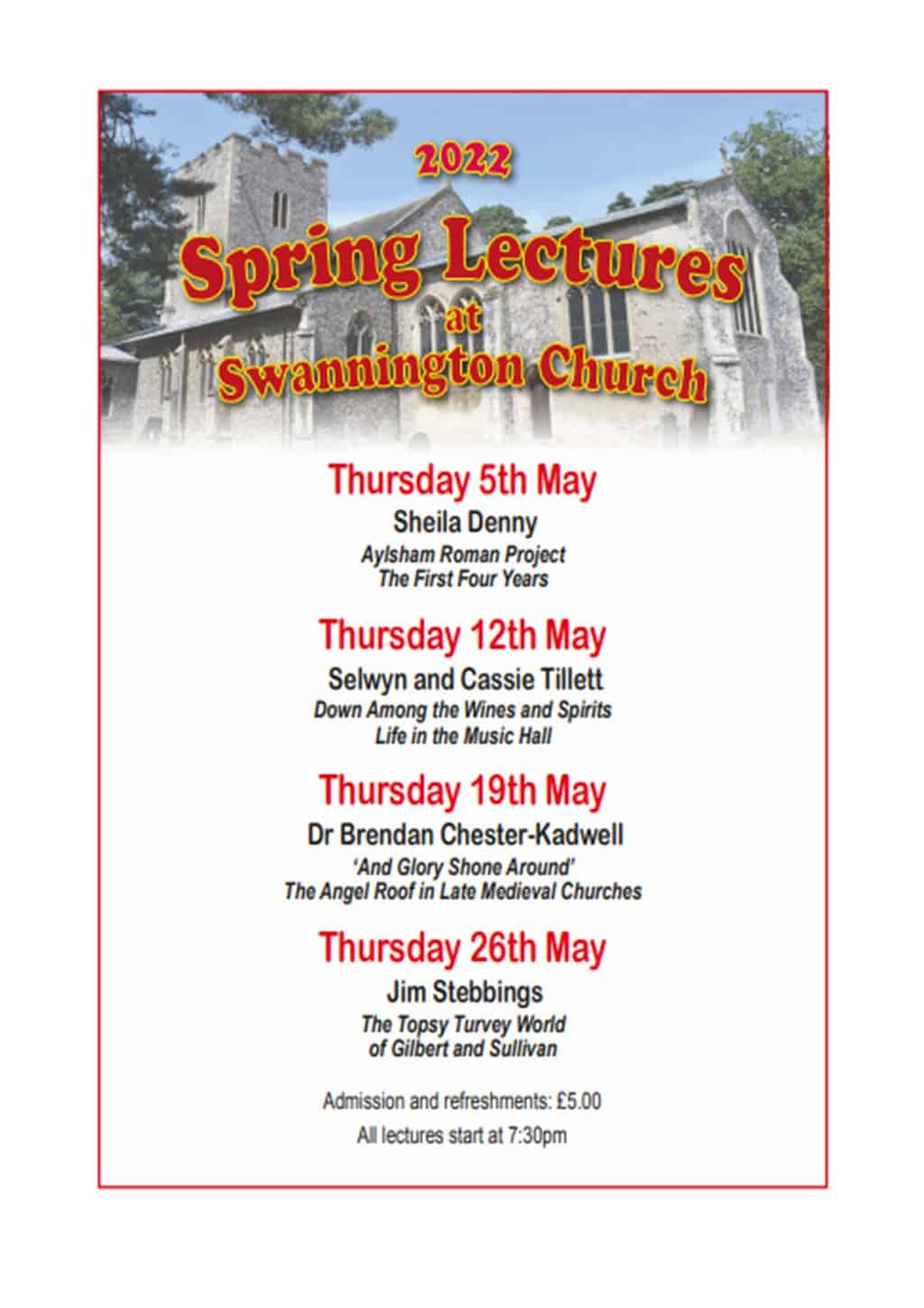 Spring Lectures In Swannington Are Returning For 2022!